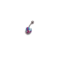 Navelpiercing siliconen spikes blauw paars wit pastel