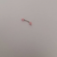 Wenkbrauwpiercing roze spike