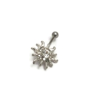 Navelpiercing zon strass wit