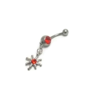Navelpiercing zon rood