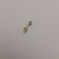 Wenkbrauwpiercing spikes geel / zwart
