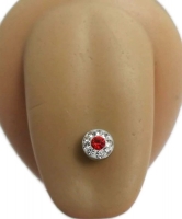 Tongpiercing multistrass rood
